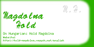 magdolna hold business card